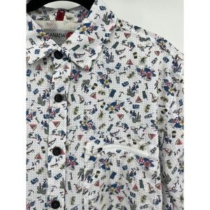Canada Weathergear Mens Short Sleeve Button‎ Up Shirt vacation Beach large L